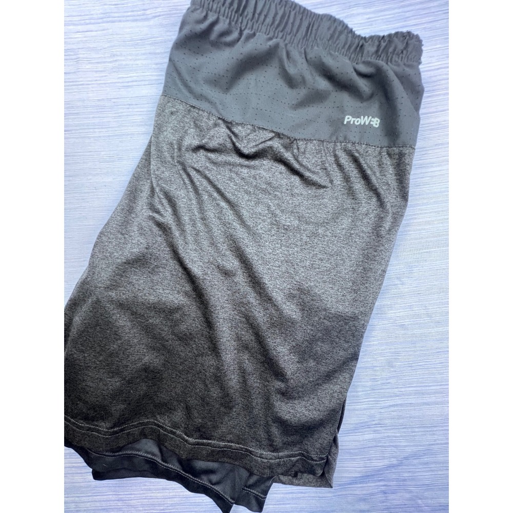 Spyder Active‎ Mens XXL ProWeb 2-in-1 Training Shorts Gray Heathered SPM539U